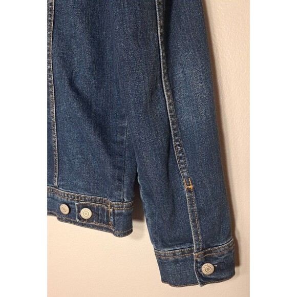 Old Navy Denim Jean Jacket Womens Large Trucker Stretch Retro Flap Pockets - Picture 5 of 9